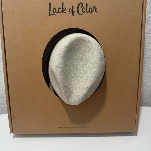 Lack of Color Accessories - Lack of Color The Mack Light Grey Wool Fedora with Leather Band